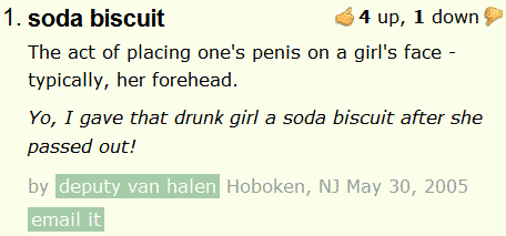 Urban Dictionary definition of Soda Biscuit